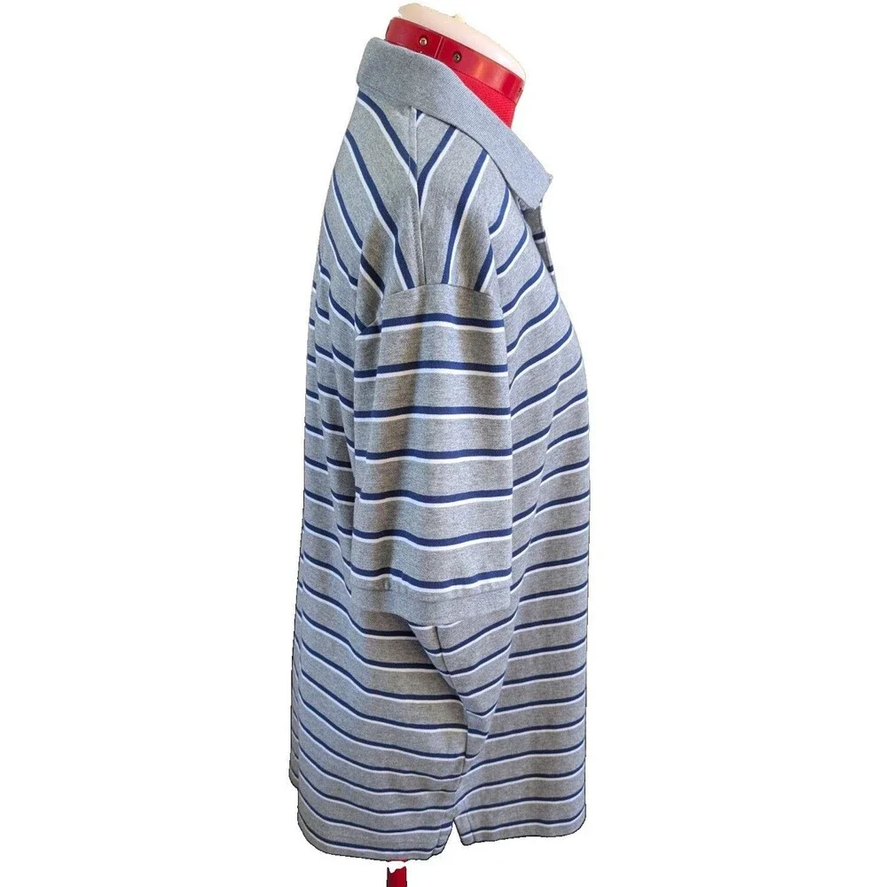 Polo Ralph Lauren Men’s Blue, Gray, And White Striped Polo Size Large